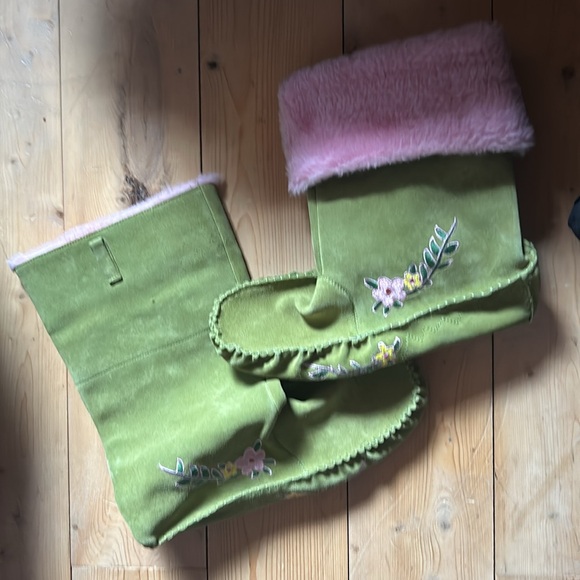 Naughty Monkey Boots/Pink & Green/Size 9.5/ New-No tags - Picture 5 of 11